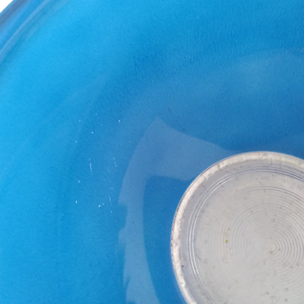 Pyrex 325 cobalt blue mixing bowl 2.5L with clear glass bottom - Picture 5 of 13